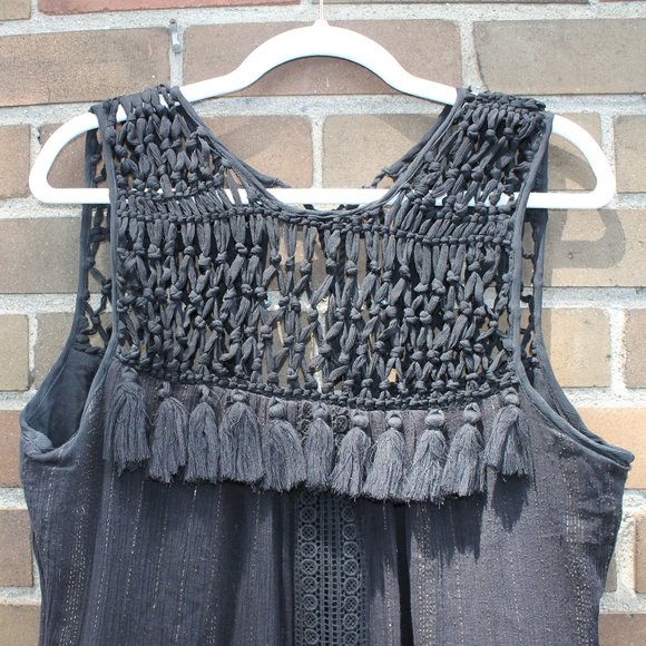 Anthropologie Crochet and Tassel Dress Size Medium (fits big) - Picture 4 of 14